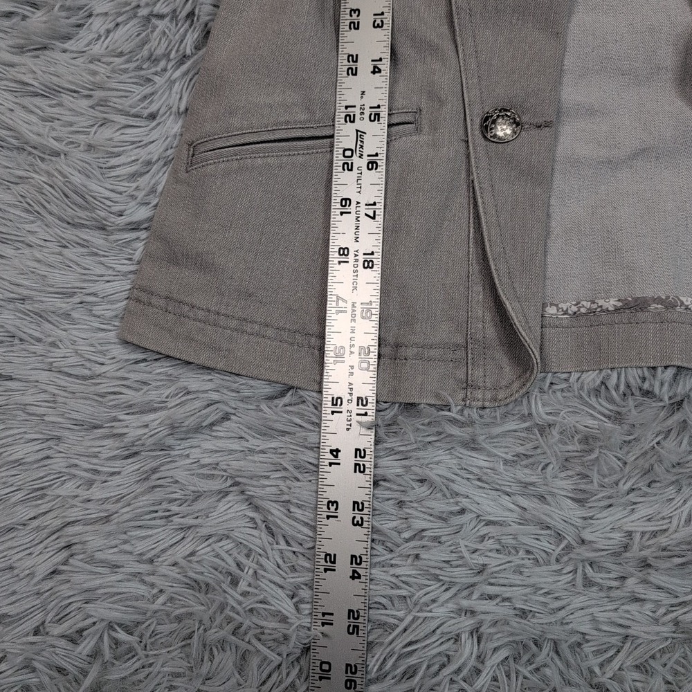 Christopher & Banks Jacket Womens S Gray Denim Open Front Casual Comfort Pockets - Picture 4 of 10